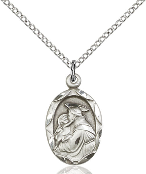 Sterling Silver Saint Anthony of Padua Necklace Set