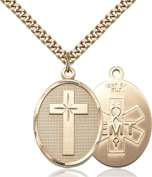 Gold-Filled Cross and Emt Necklace Set