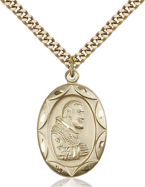 Gold-Filled Saint Pio of Pietrelcina Necklace Set