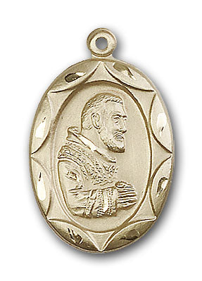 14K Gold Saint Pio of Pietrelcina Pendant - Engravable