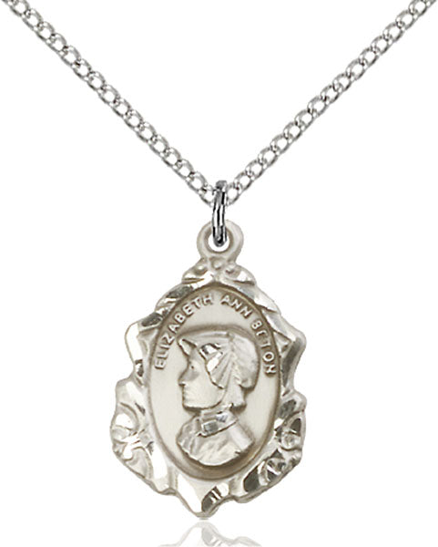 Sterling Silver Saint Elizabeth Ann Seton Necklace Set