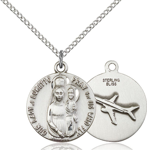 Sterling Silver Our Lady of Loretto Necklace Set