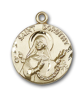14K Gold Saint Dorothy Pendant - Engravable