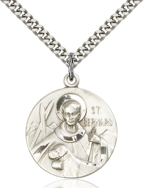 Sterling Silver Saint Bernard of Clairvaux Necklace Set