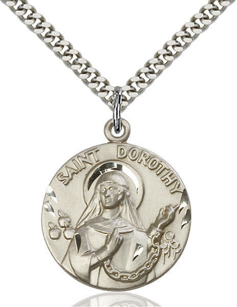 Sterling Silver Saint Dorothy Necklace Set