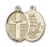 14K Gold Cross and Navy Pendant