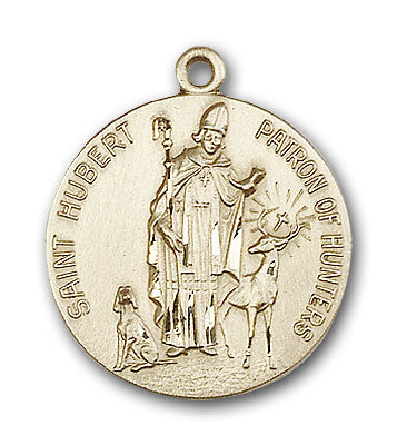 14K Gold Saint Hubert of Liege Pendant - Engravable