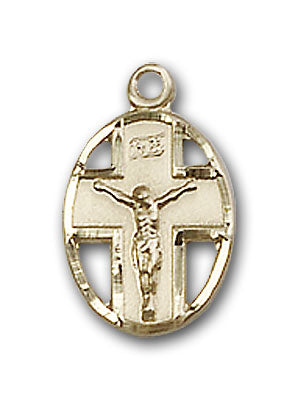 14K Gold Crucifix Pendant