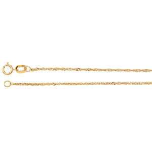 18-inch Singapore Chain with Spring Ring - 14K Yellow Gold