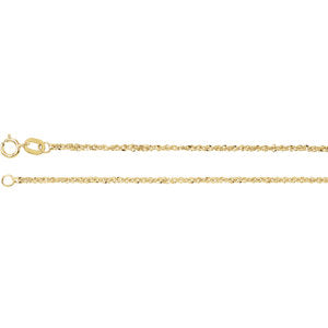 20-inch Diamond-Cut Singapore Chain with Spring Ring - 14K Yellow Gold