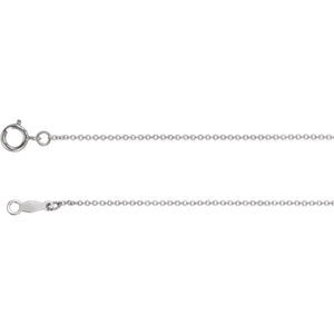 20-inch Solid Cable Chain with Spring Ring - 10K White