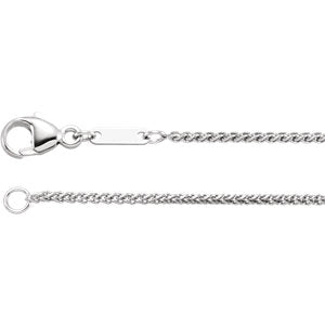 18-inch Wheat Chain with Lobster Clasp - Platinum