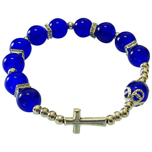 Dark Blue Cross Stretch Bracelet