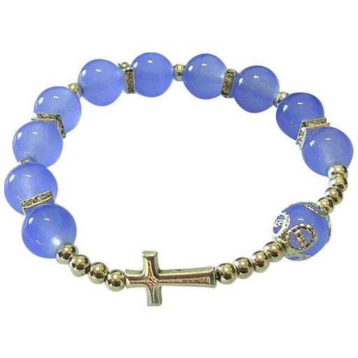 Blue Cross Stretch Bracelet