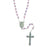 AB Crystal Rosary with Miraculous Medal Center and Silver-tone Crucifix - Purple