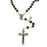Wooden Rosary with Silver-tone Crucifix - Round Rose-shaped Light Wood Beads