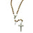 Wooden Rosary - Brown Beads with Silver-tone Center and Crucifix
