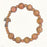 Olive Wood Stretch Bracelet with Natural Wood Colored Beads with Tau Cross