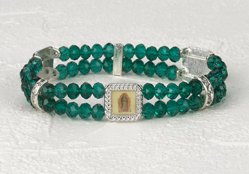 Lady of Guadalupe Crystal double Strand Bracelet