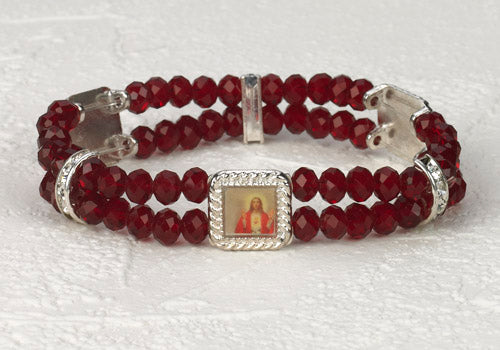 Sacred Heart Crystal double Strand Bracelet