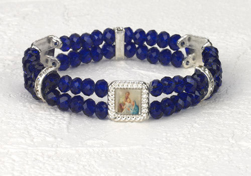 Holy Family Crystal double Strand Bracelet