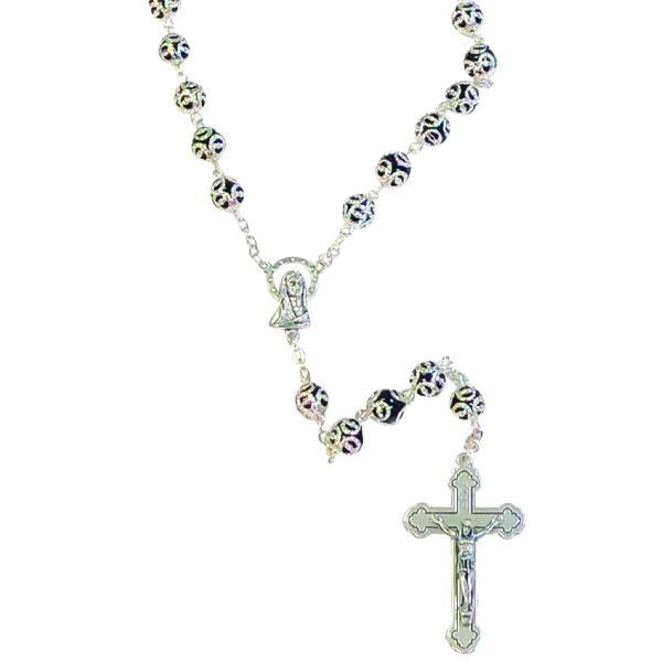 Premium FIligree Bead Rosary - Black