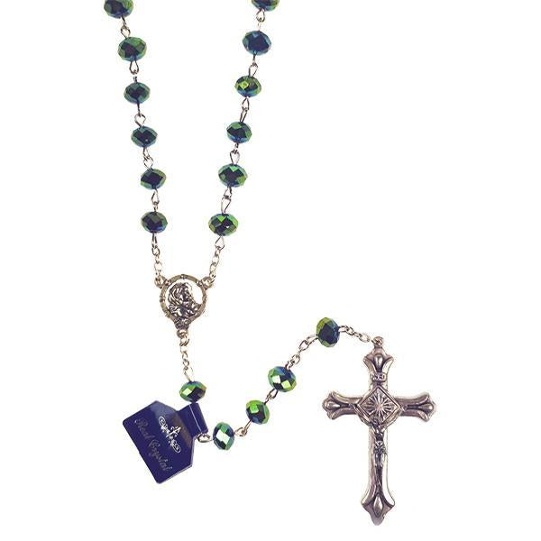 Metallic Crystal Rosary - Green