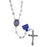Smoke Sparkly Bead Rosary with Blue Enamel Lady of Fatima Center