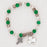3-Pack - Green Stretch Bracelet with a Celtic Cross and Shamrock Charm