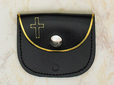 12-Pack - Black Rosary Pouch 3 inch x 2-1/2 inch
