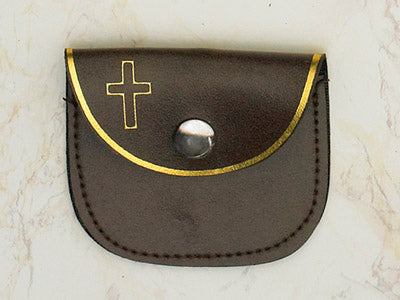 12-Pack - Brown Rosary Pouch 3 inch x 2-1/2 inch