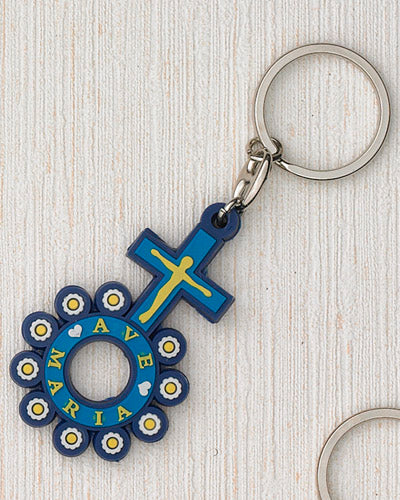 12-Pack - Ave Maria FR Key Ring - Rubber