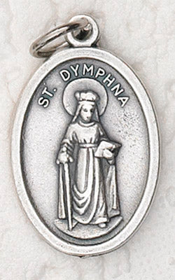 St Dymphna Oxidized Pendant