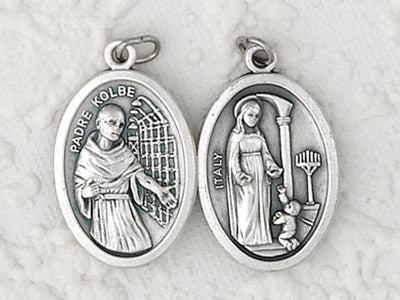 25-Pack - Mary of Father Kolbe and Father Kolbe - Oxidized Pendant