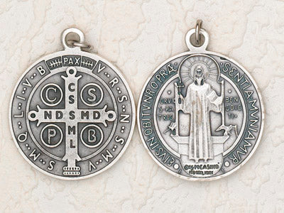 6-Pack - 2-1/2 Inch Saint Benedict Pendant Silver