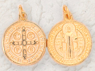 50-Pack - Gold Saint Benedict Pendant- 5/8-inch