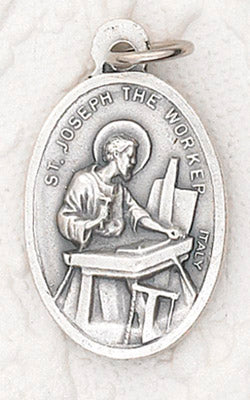 Oxidized Pendant-St Joseph the Worker