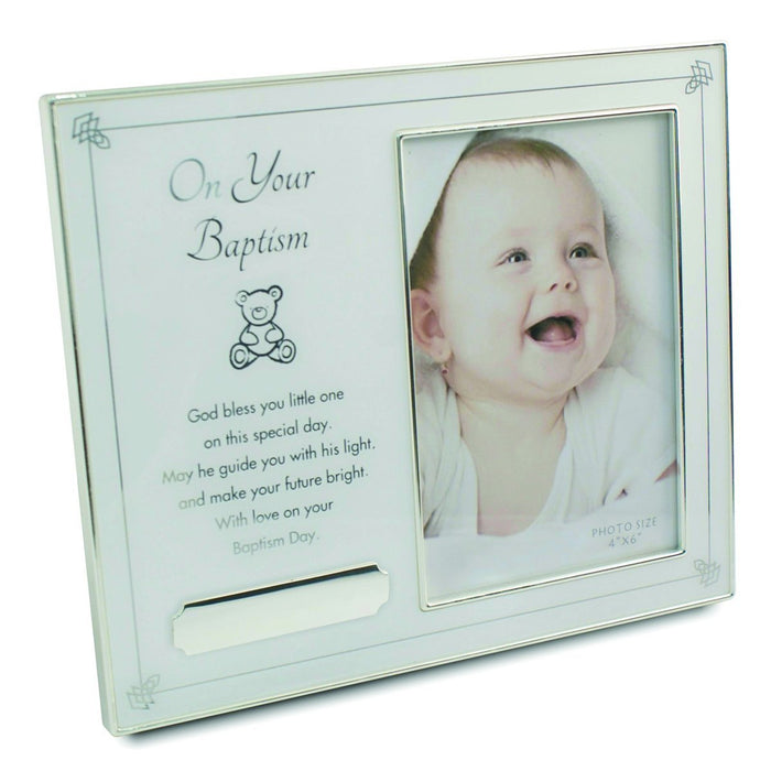 On Your Baptism Silver-tone Engravable Picture Frame