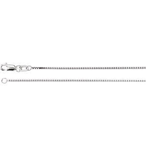 18-inch Box Chain with Lobster Clasp - 14K White Gold
