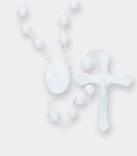 White Plastic Cord Rosary