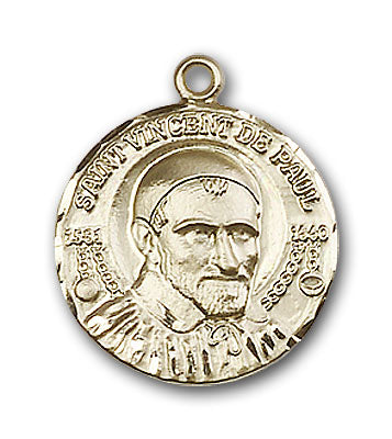 14K Gold Saint Vincent de Paul Pendant - Engravable