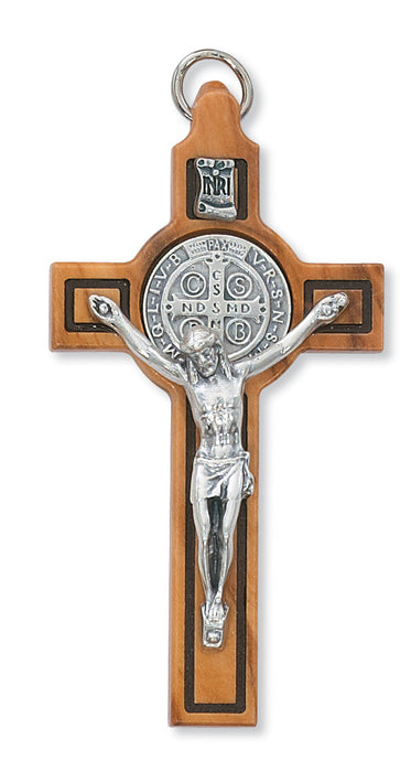 3-inch Olive Wood Saint Benedict Crucifix