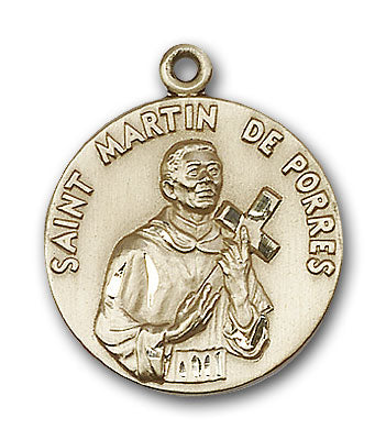 14K Gold Saint Martin de Porres Pendant - Engravable