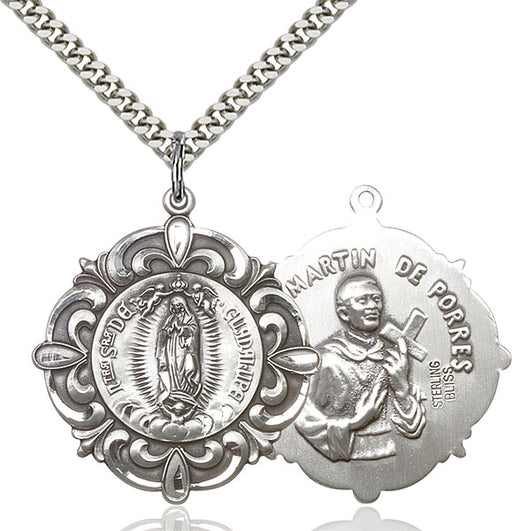 Sterling Silver Our Lady of Guadalupe and Martin de Porre