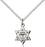 Sterling Silver Star of David W/ Cross Necklace Set