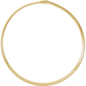 16-inch Two Tone Reversible Omega Chain - 14K Yellow Gold and White