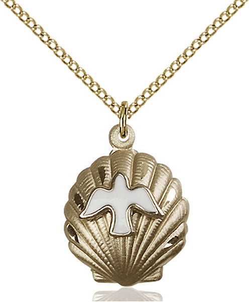 Gold-Filled Shell and Holy Spirit Necklace Set