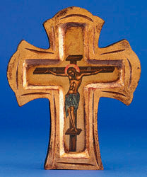 BYZANTINE HAND PAINTED CROSS ON CANVAS