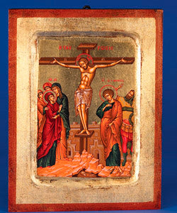 The Crucifixion of Christ 12-inch x 9-1/2-inch x 1-inch Hand Painted