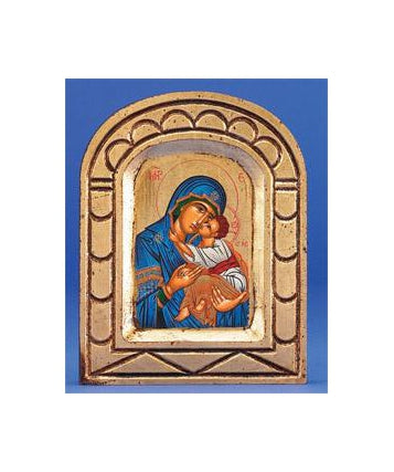Glikofilousa (Blue Madonna)- Hand-Carved and Painted